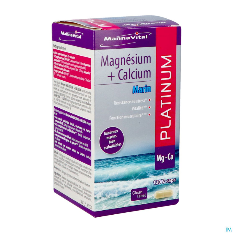 Mannavital magnesium + calcium marin    v-caps 120
