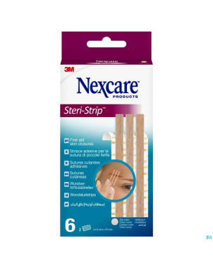 Nexcare 3m steri-strip sut.cut.ad.beige 6mmx75mm 6