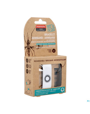 Manouka bracelet a/moustiques uni blanc