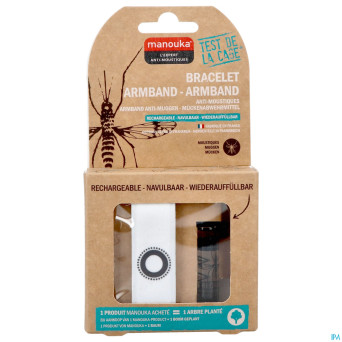 Manouka bracelet a/moustiques uni blanc