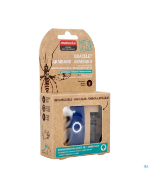 Manouka bracelet a/moustiques uni bleu marine