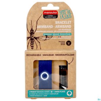 Manouka bracelet a/moustiques uni bleu marine