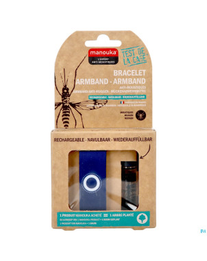 Manouka bracelet a/moustiques uni bleu marine