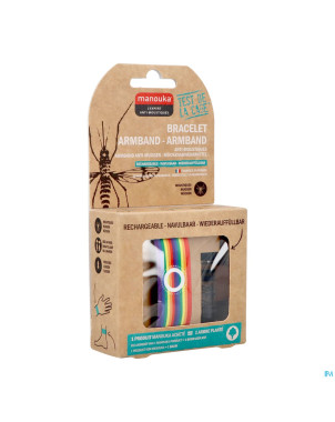 Manouka bracelet a/moustiques arc-en-ciel