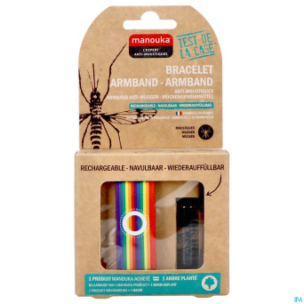 Manouka bracelet a/moustiques arc-en-ciel