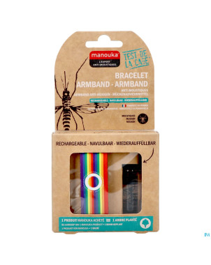 Manouka bracelet a/moustiques arc-en-ciel
