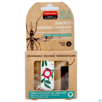 Manouka bracelet a/moustiques pivoine