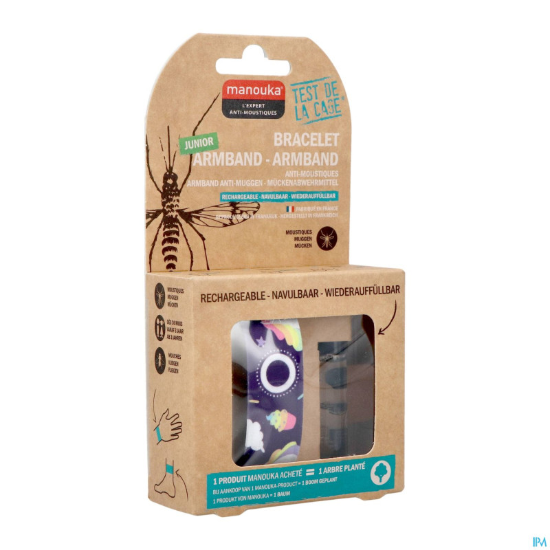 Manouka bracelet kids a/moustiques licorne