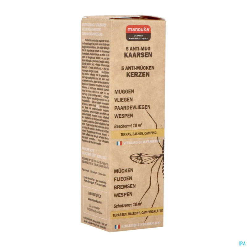 Manouka bougie a/moustiques 5x23g