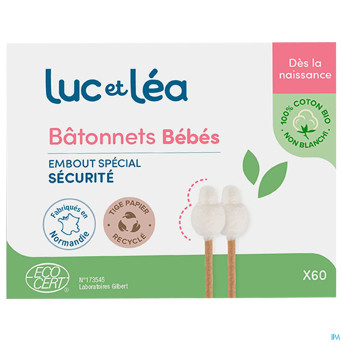 Luc&lea batonnets embout ouates bebe papier    60