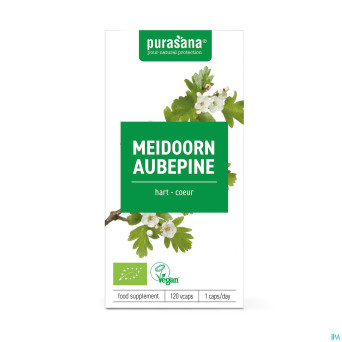 Purasana aubepine extrait 100mg bio    v-caps 120