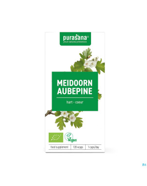 Purasana aubepine extrait 100mg bio    v-caps 120