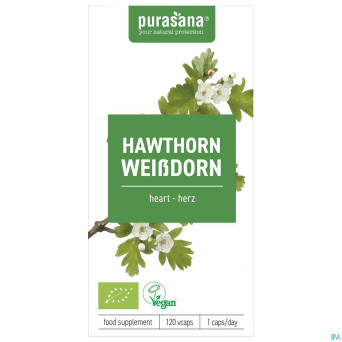 Purasana aubepine extrait 100mg bio    v-caps 120