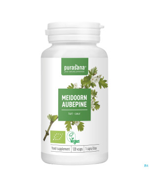 Purasana aubepine extrait 100mg bio    v-caps 120