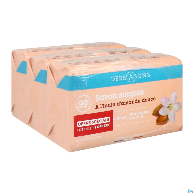 Marque v dermasens savon surgras amande d.  3x200g