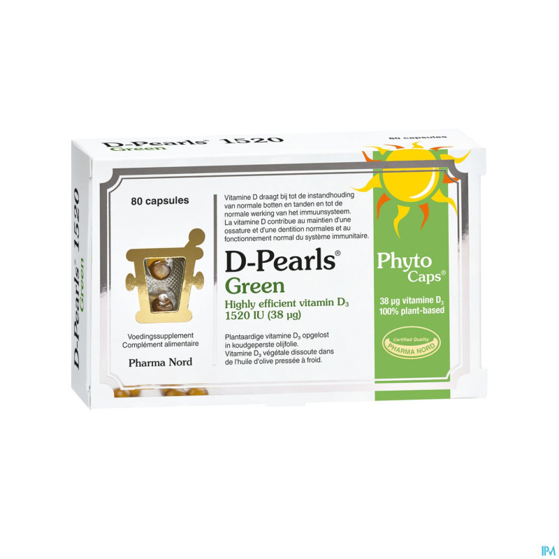 D-pearls green 1520    v-caps 80