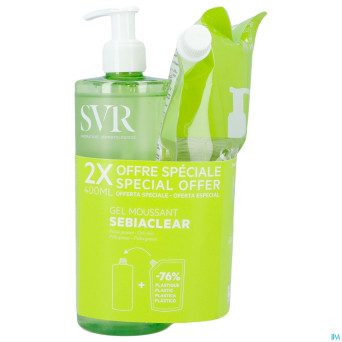 Sebiaclear gel moussant 400ml + refill 400ml