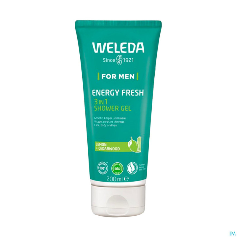 Weleda men energy fresh 3en1 gel douche tube 200ml