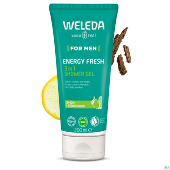 Weleda men energy fresh 3en1 gel douche tube 200ml