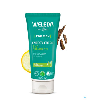 Weleda men energy fresh 3en1 gel douche tube 200ml