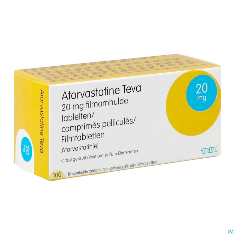 Atorvastatine teva pi pharma 20mg comp pell100 pip