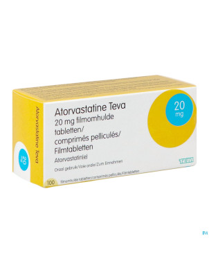 Atorvastatine teva pi pharma 20mg comp pell100 pip