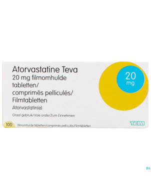 Atorvastatine teva pi pharma 20mg comp pell100 pip