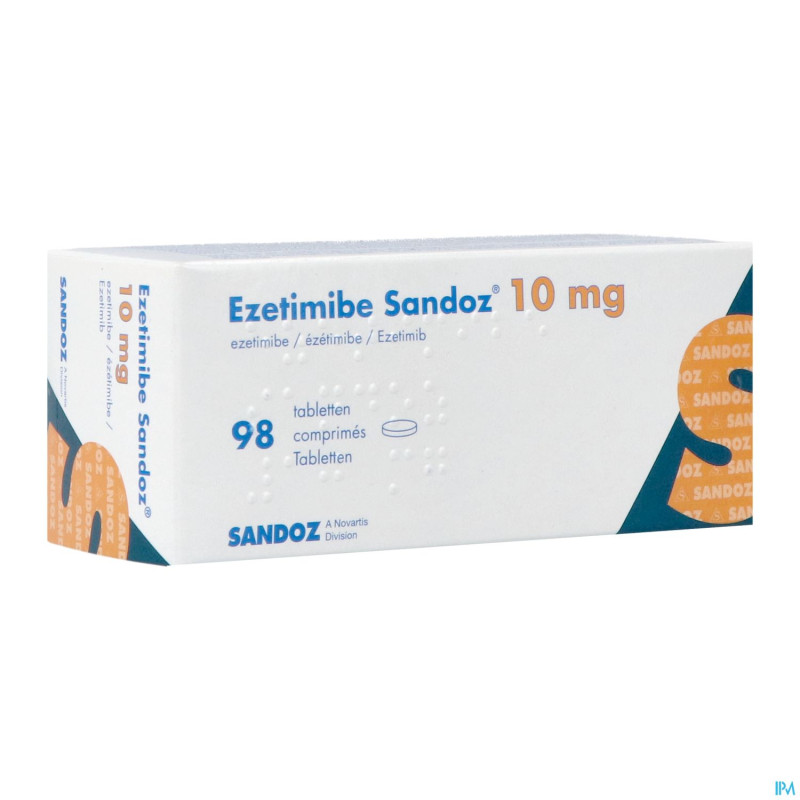 Ezetimibe sandoz pi pharma 10mg    comp 98 pip