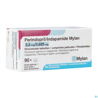 Perindopril/indapamid.viatris 2,5mg/0,625m comp 90