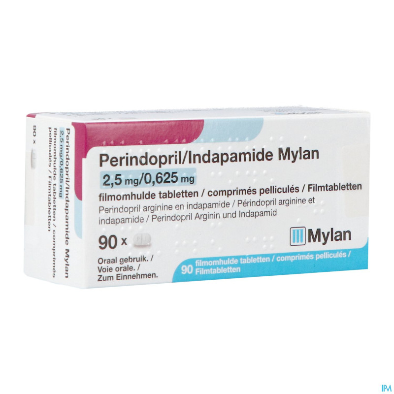 Perindopril/indapamid.viatris 2,5mg/0,625m comp 90