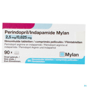 Perindopril/indapamid.viatris 2,5mg/0,625m comp 90