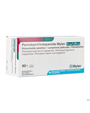 Perindopril/indapamide viatris 5mg/1,25 comp 90