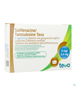 Solifenacine tamsulosine teva 6/04,mg lib.m.comp30