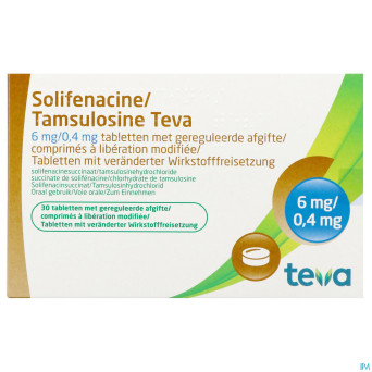 Solifenacine tamsulosine teva 6/04,mg lib.m.comp30