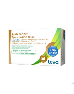 Solifenacine tamsulosine teva 6/04,mg lib.m.comp90