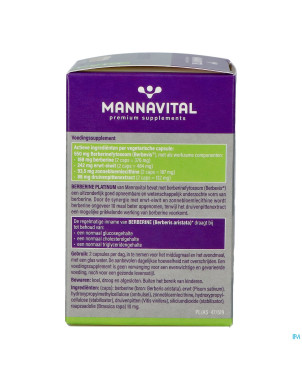 Mannavital berberine platinum    v-caps 60