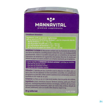 Mannavital berberine platinum    v-caps 60