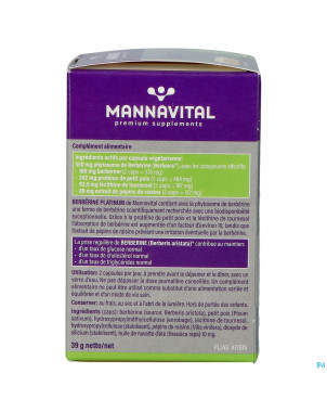 Mannavital berberine platinum    v-caps 60