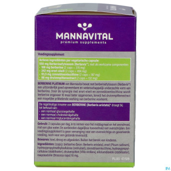 Mannavital berberine platinum    v-caps 60