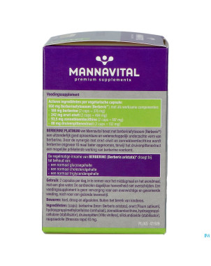 Mannavital berberine platinum    v-caps 60