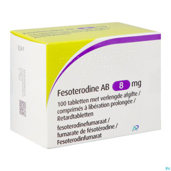 Fesoterodine ab 8mg liberation prolongee  comp 100