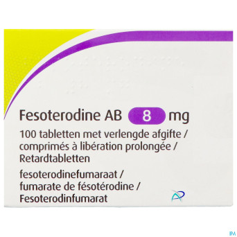 Fesoterodine ab 8mg liberation prolongee  comp 100