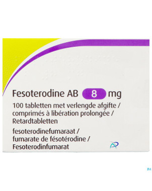 Fesoterodine ab 8mg liberation prolongee  comp 100