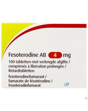 Fesoterodine ab 4mg liberation prolongee  comp 100