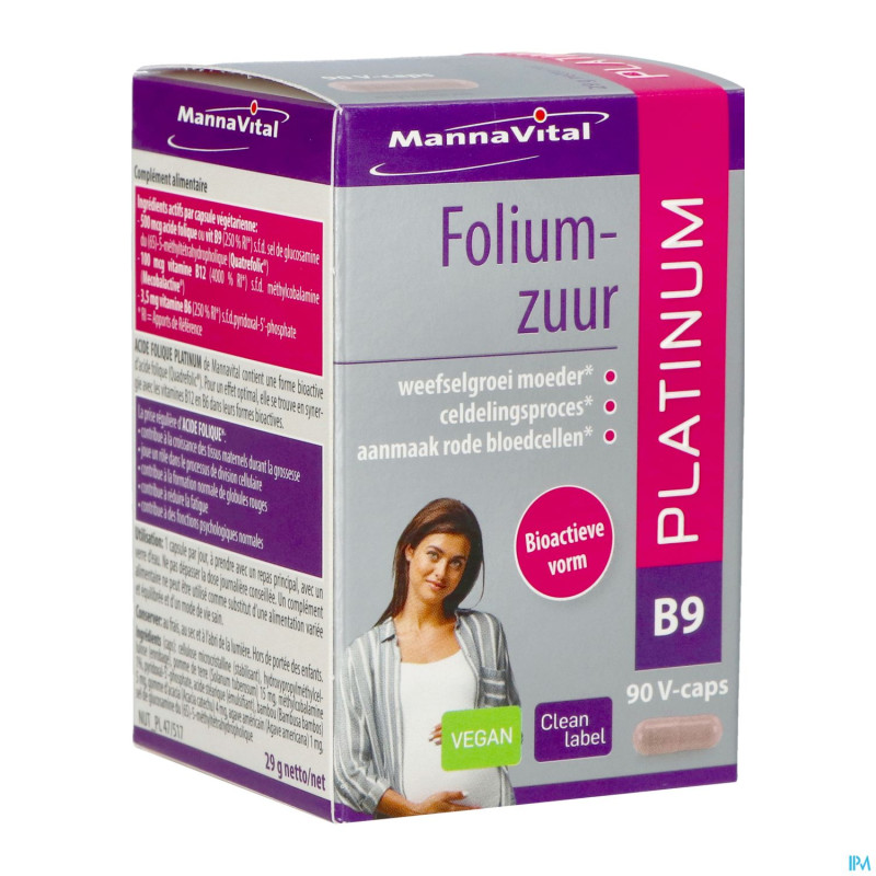 Mannavital acide folique platinum    v-caps 90