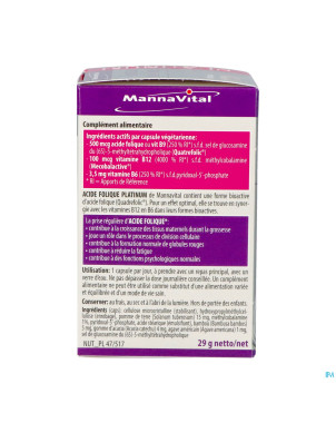 Mannavital acide folique platinum    v-caps 90