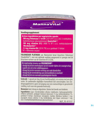 Mannavital acide folique platinum    v-caps 90