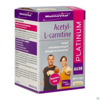 Mannavital acetyl l-carnitine platinum   v-caps 60