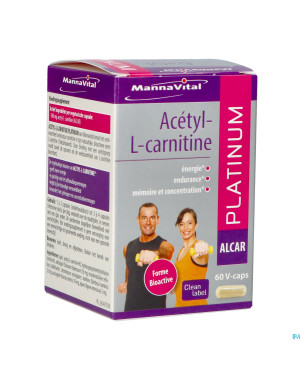 Mannavital acetyl l-carnitine platinum   v-caps 60