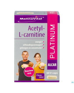 Mannavital acetyl l-carnitine platinum   v-caps 60